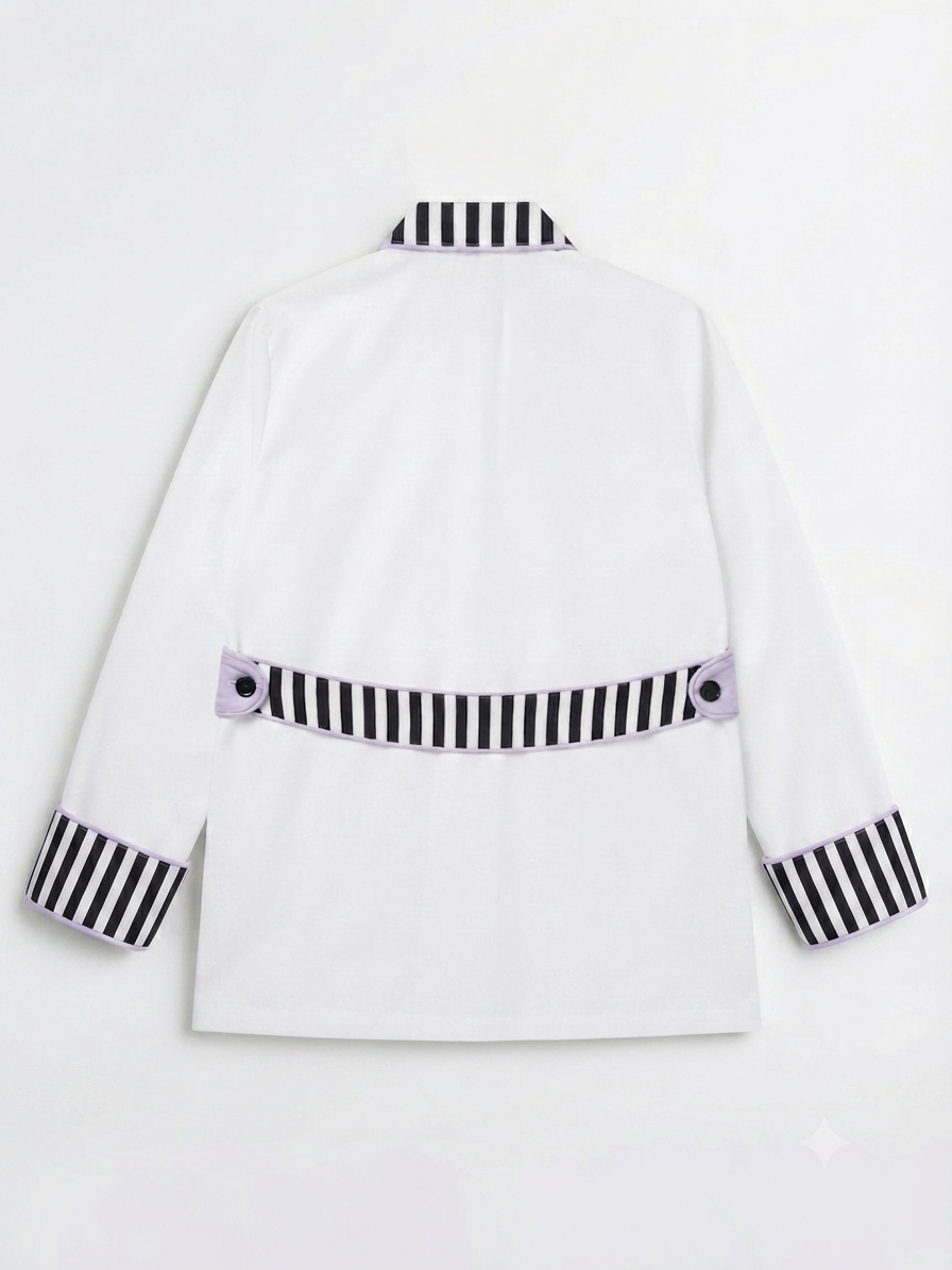 While Lavender shirt