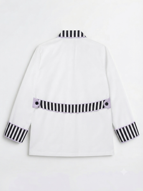 While Lavender shirt